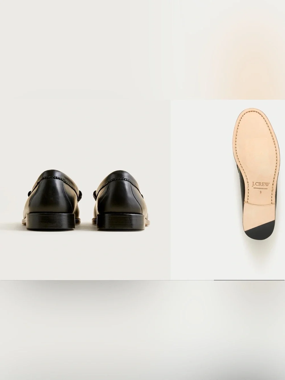 NEW J. Crew Camden Penny Loafers with leather soles in black size 12 BJ009 $258